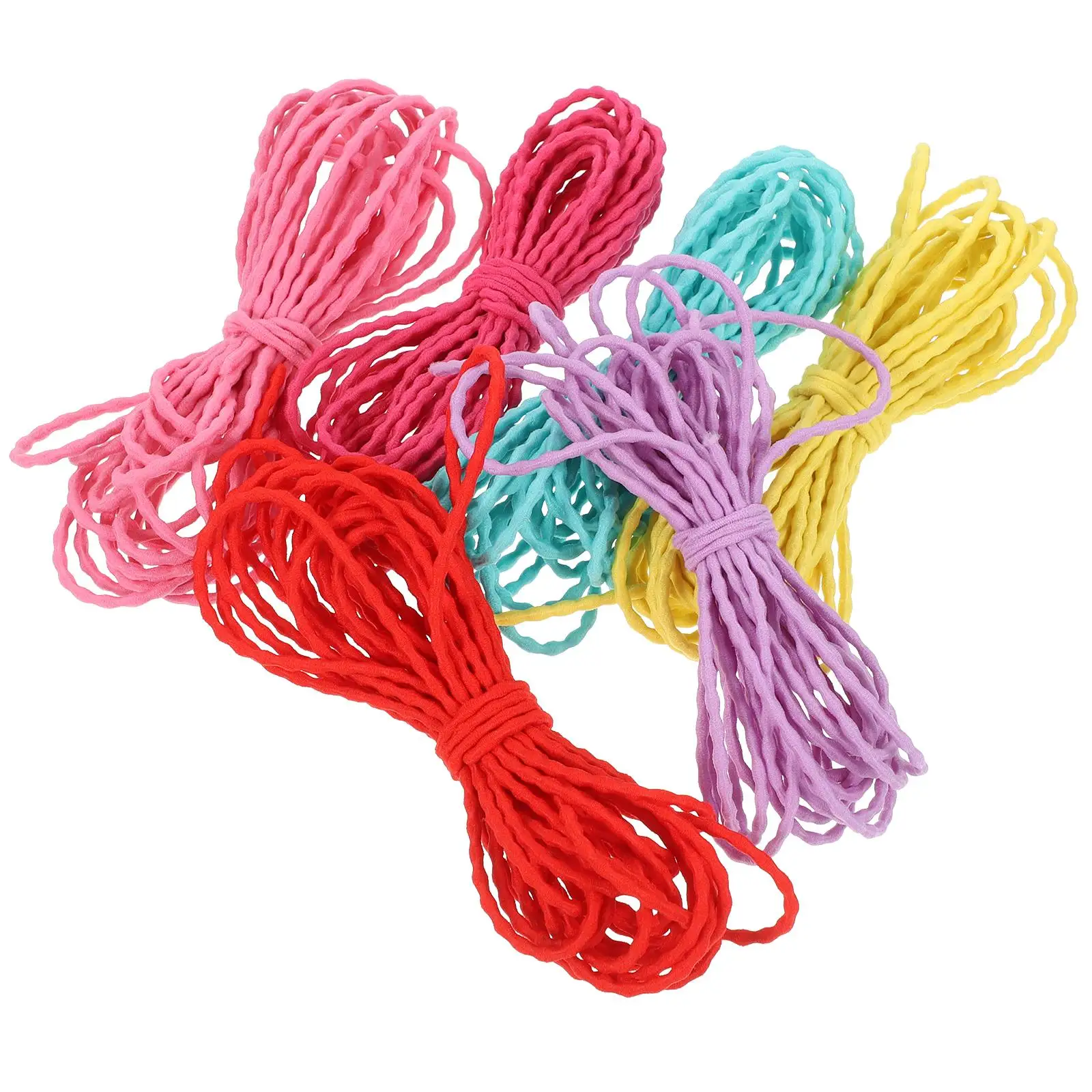 

6 Pcs Elastic Thread Hair Ribbon Cords Stretchy String for DIY Bracelet Necklace Making Colored Beads Cord Jewelry