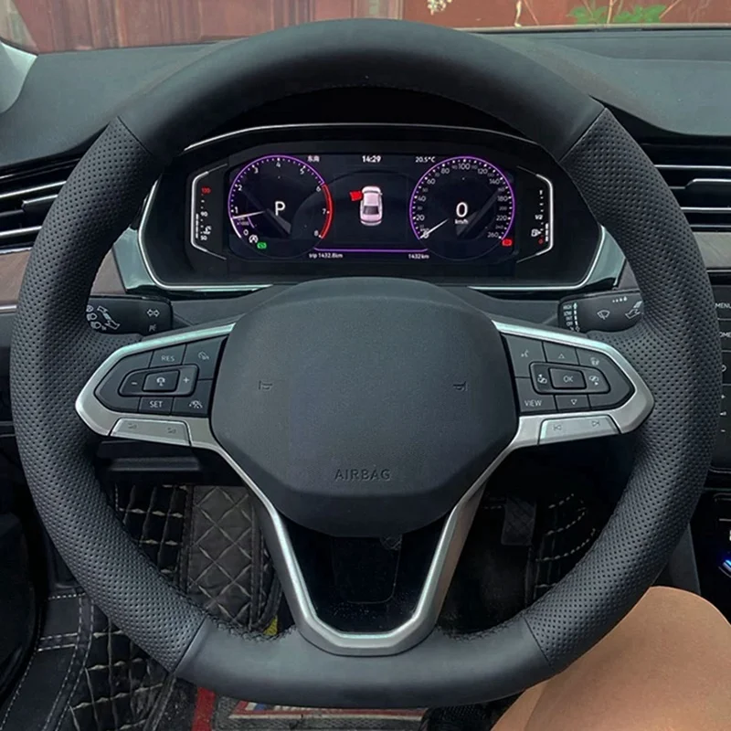 

Genuine Leather Steering wheel Cover For Volkswagen Golf 8 Mk8 Polo Jetta Passat B Handle Cover Interior Car Accessories