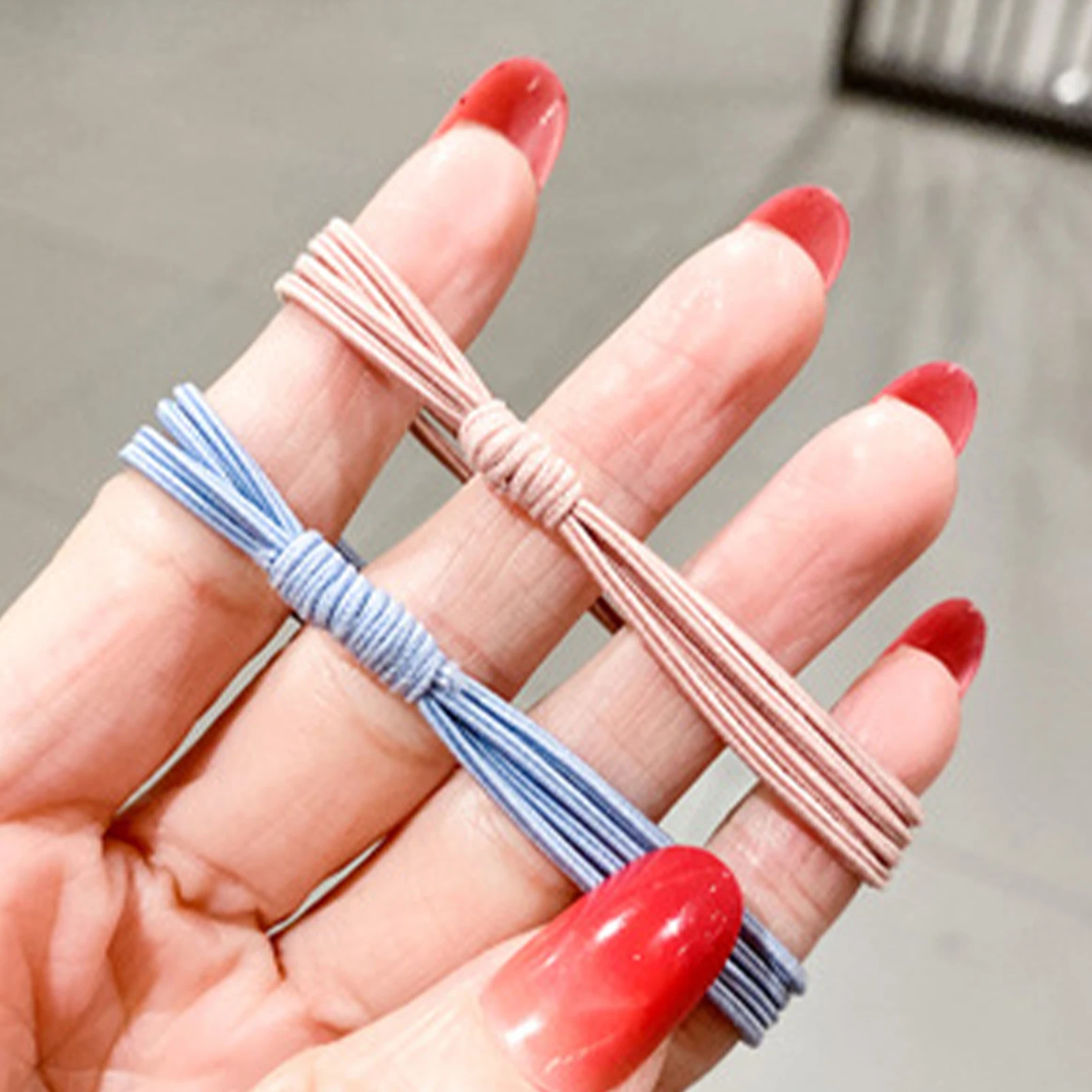 10 Buah Ikat Rambut Wanita Gaya Sederhana Ikat Rambut Elastis Warna Solid Ikat Rambut Kecil untuk Penataan Rambut Keriting Tebal