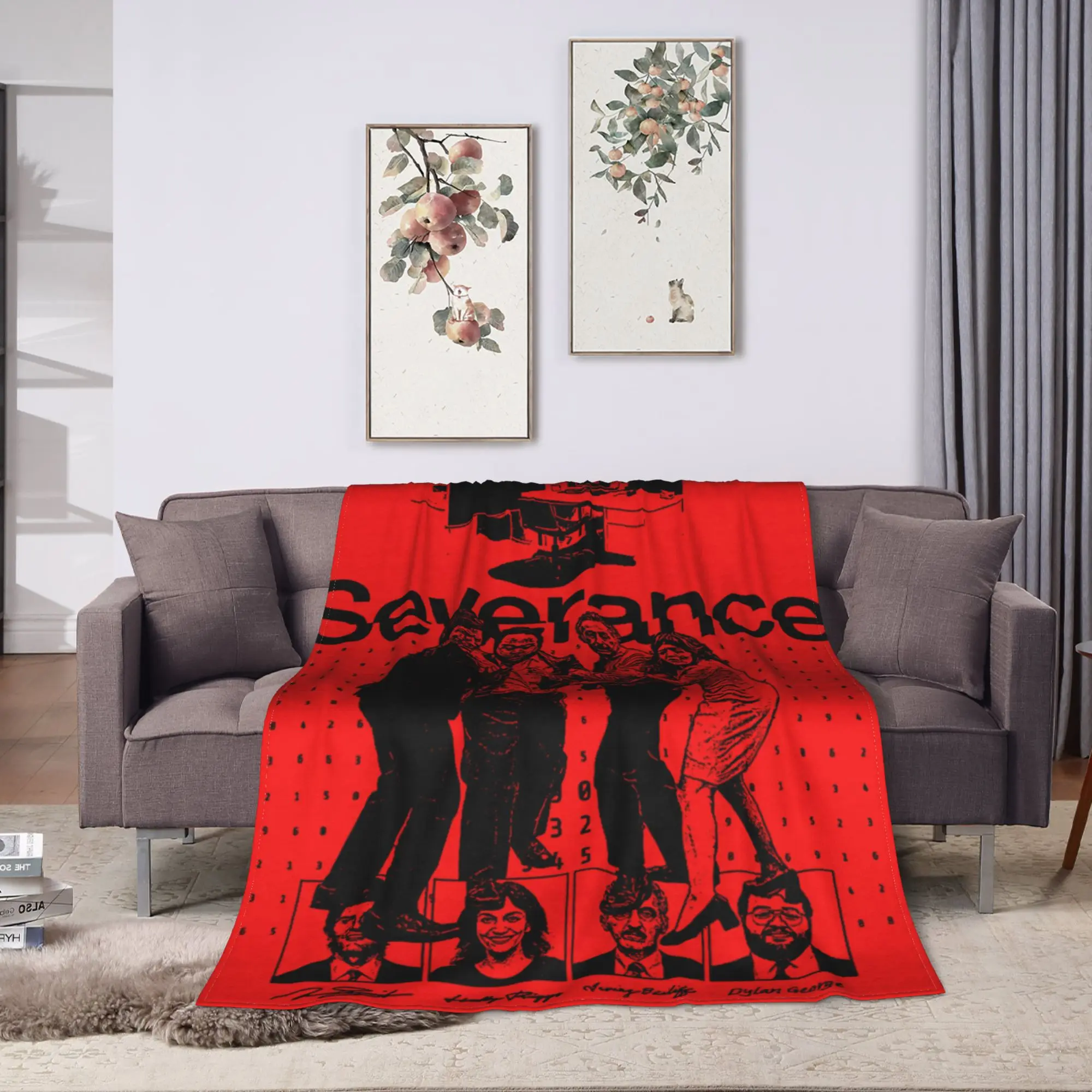 Lumon Industries Severance Tv Blankets Warm Soft Funny Plush Throw Blanket Boy Girl Couch Chair Sofa Flannel Bedspread Bed Cover