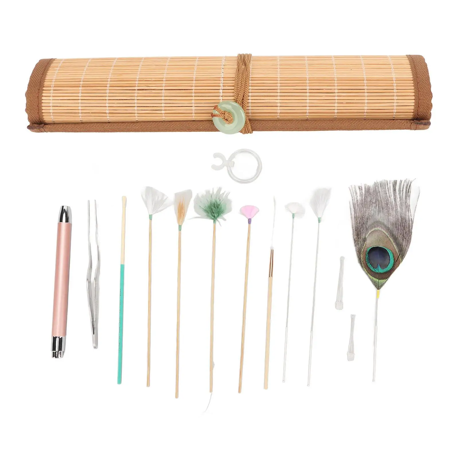 

Portable Earwax Remover Massage Set - 8 Feather Sticks & Ear Pick for Deep Cleaning and Fatigue Relief at for home