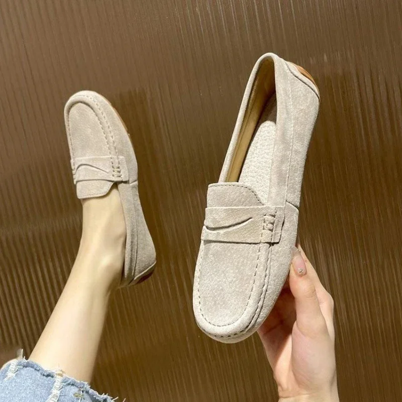 Genuine Leather Women Moccasins Soft Casual Shoes Daily Comfortable Loafers Outdoor Driving Flat Shoes Ladies Office Flats