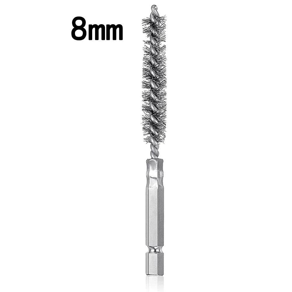 Stainless Steel Wire Brush Drilling Cleaning Brush Set 1/4 Inch Hexagonal Handle Grinding Polishing Rust Removal Tools 8-19mm