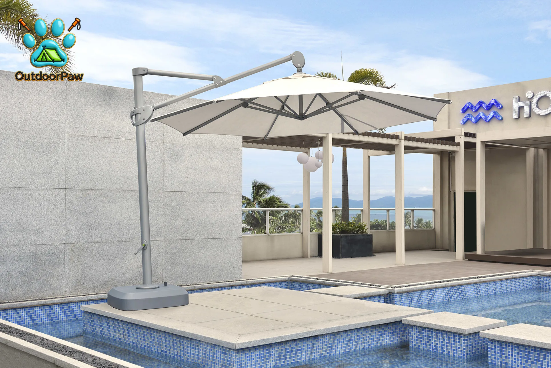 Hot Products Beach Parasols Large Portable Cantilever Parasols Outdoor Courtyard Garden