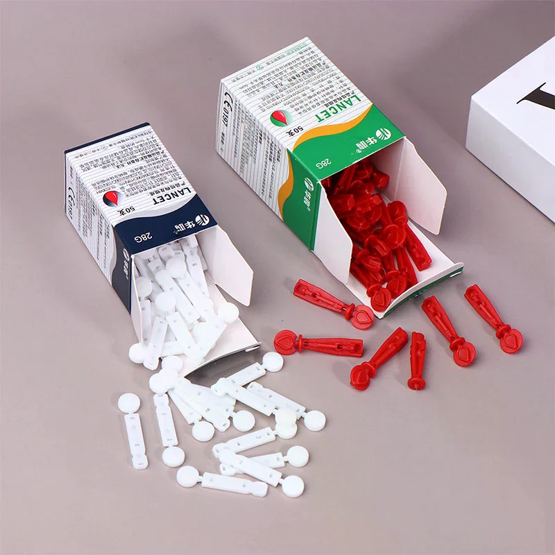 50Pcs Sterile Lancets Kit For 28G Pen Glucose Meter Disposable Needles Spilled Blood Needle Measuring Blood Sugar Level