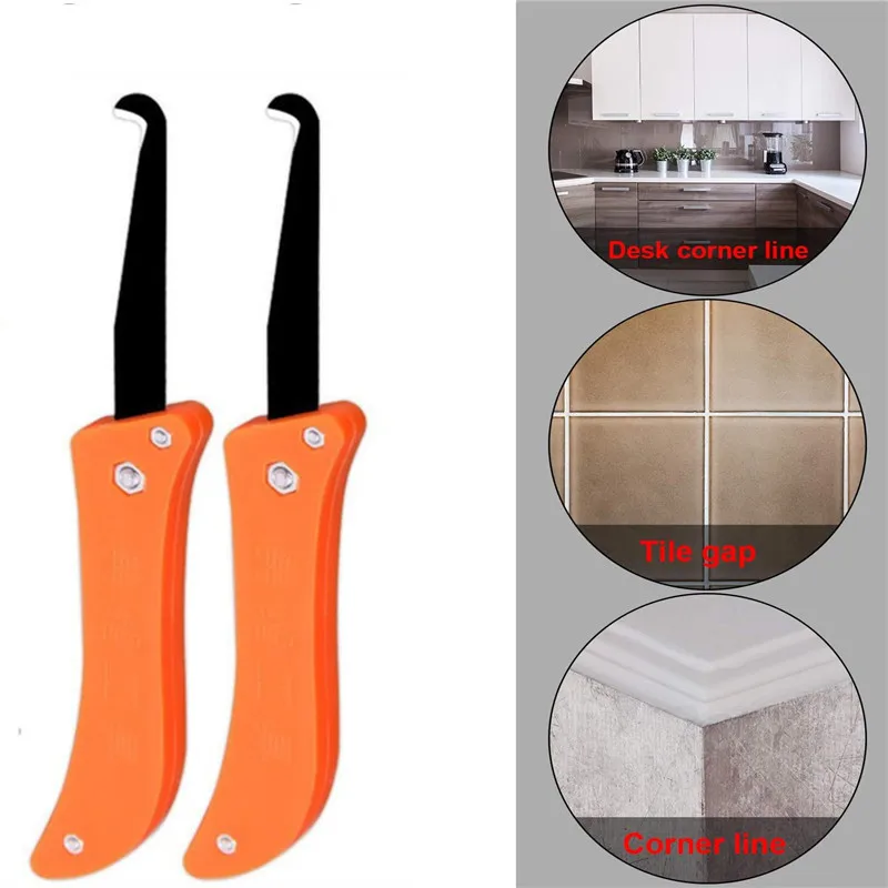 Professional Tile Gap Repair Tool Hook Knife Cleaning and Removal of Old Grout Metal Ball Tile Caulk Finishing Construction Tool