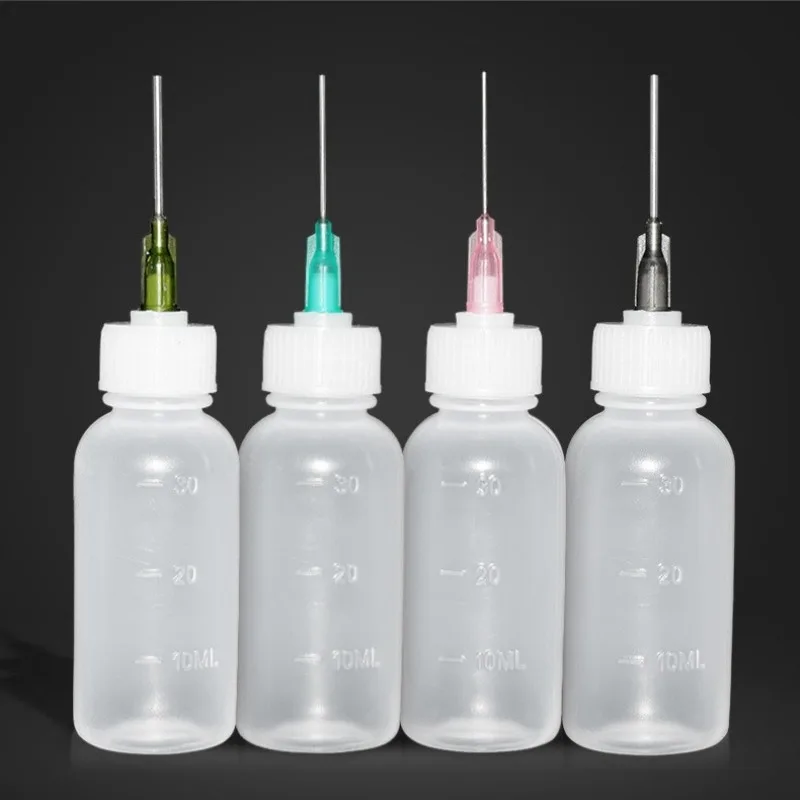 24 Stück 6 Set 30 ml präzise spitze Spenderflaschen – Squeeze-Tropfflaschen aus Kunststoff mit mehreren stumpfen Nadeln