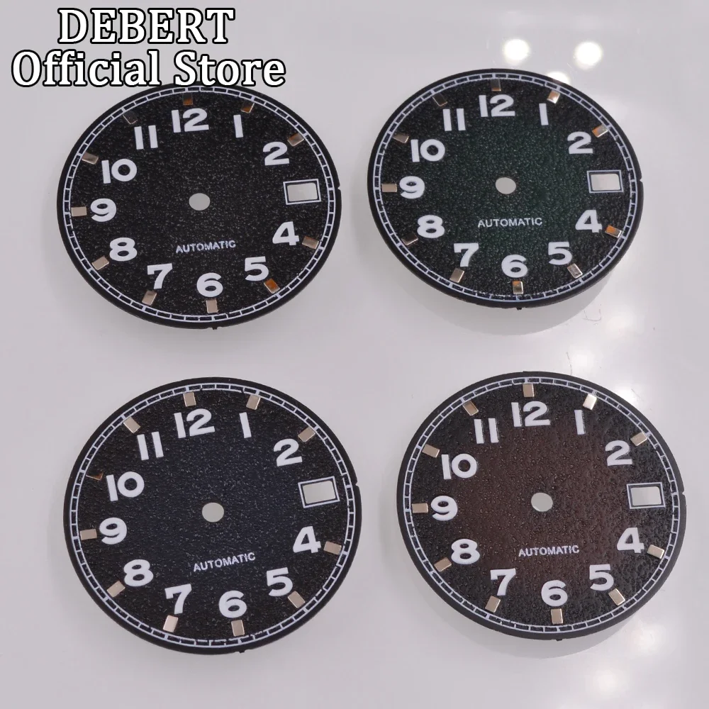 DEBERT 28.5mm Sapphire Glass Coffee/Blue/Black/Green Dial Fit For NH35 NH36 Movement Watch Parts