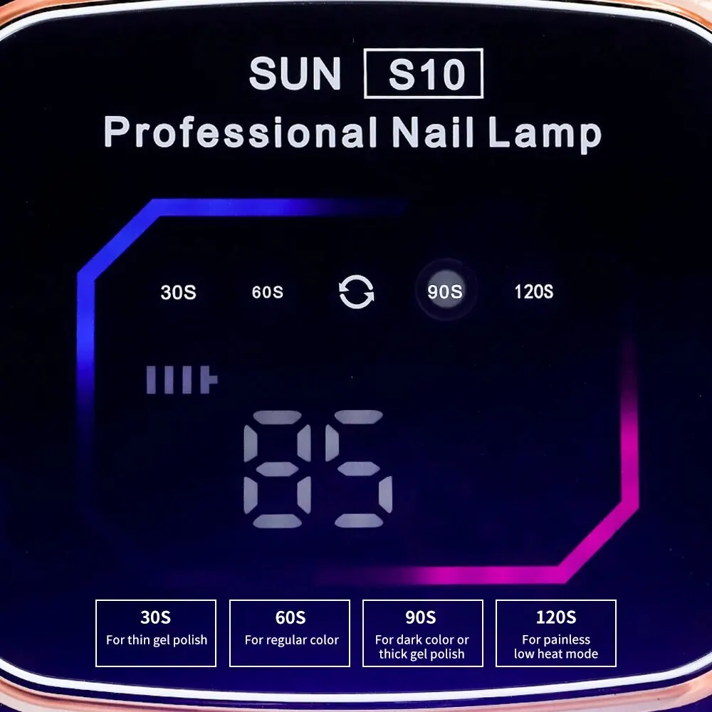 전문 충전식 네일 UV LED 램프 건조기, HD 디스플레이, 스마트 무선 네일 건조 램프, 빠른 건조 경화, 모든 광택제 젤