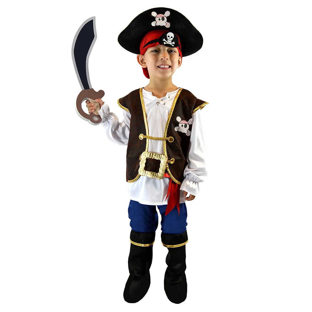 Kostium pirata karaibskiego dla dzieci Captian Jack Sparrow mały pirat chłopcy dziewczęta przebranie kostiumu Halloween Cosplay