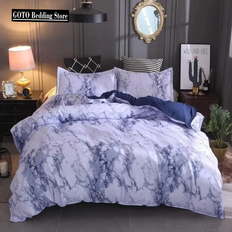 

Bedclothes Bedding set luxury kids duvet cover set bedding queen comforter sets AB side Blue white bedding single Double bed