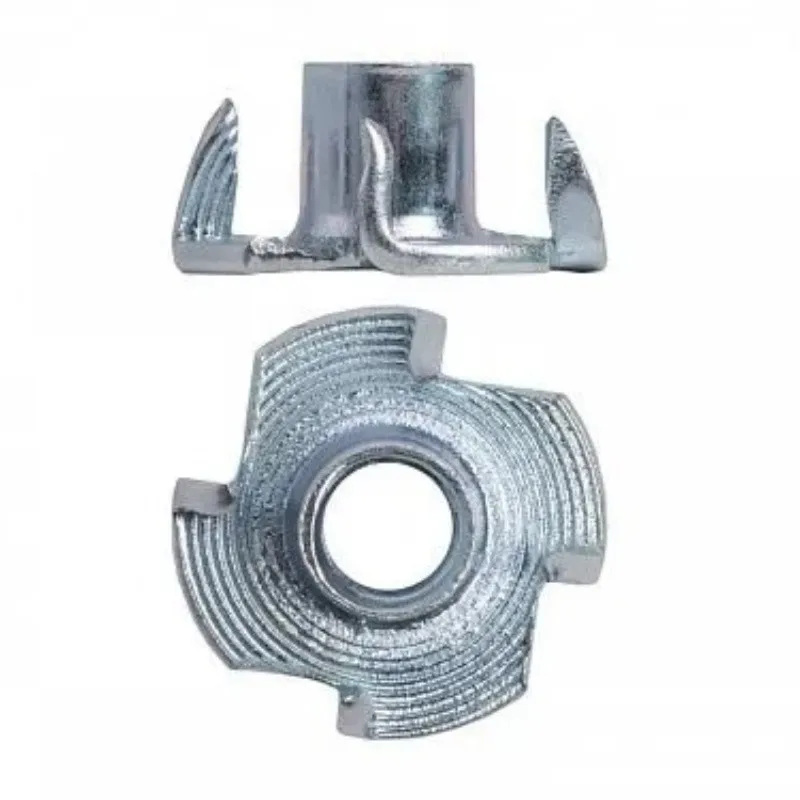 

5pcs M6 Four-claw T-nut Full Thread Anti-loose Push-lock System Durable For Furniture