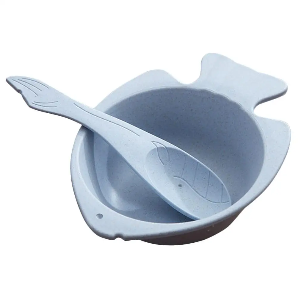 

2 Pieces Baby Feeding Bowls Kids Dinnerware Set Pink Fish Spoon Bowl Unbreakable Soup Cereal Kitchen Bowls Sturdy