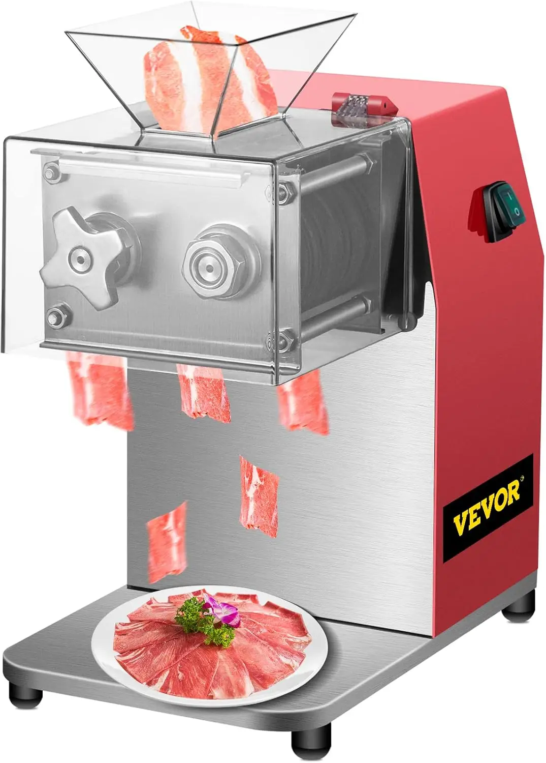 Commercial Meat Cutting Machine, 850W Meat Shredding Machine, 3.5mm Blade Electric Meat Cutter, Stainless Steel