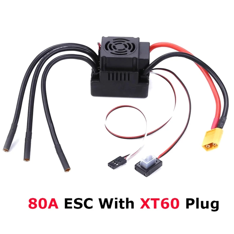 Rc 80A Brushless ESC Electric Speed Controller With 5.8V / 3A SBEC 2-4S Programe Card For 1/8 1:8 RC Car