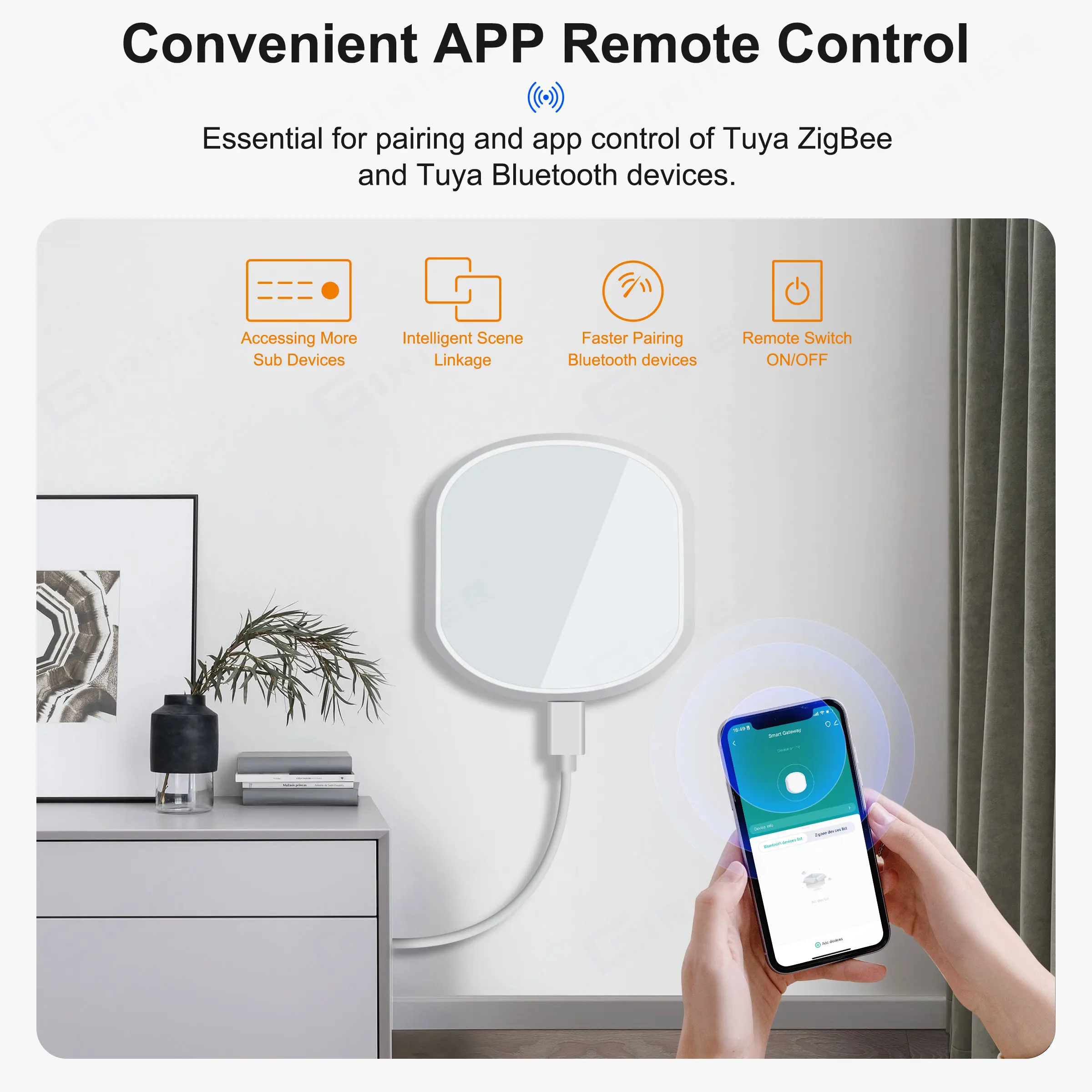 GIRIER Tuya Smart Wireless Multi-mode Gateway Bridge ZigBee Bluetooth Hub Supports Smart Life App Alexa Hey Google Yandex Alice