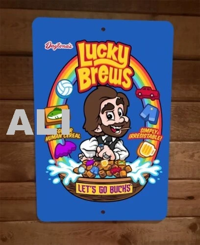 Daytonas Lucky Brews Cereal Simply Irresistible 8x12 Metal Wall Sign sign