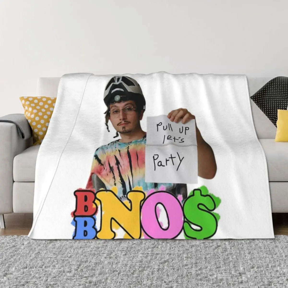 

BBNO$ 2023 Merch Logo #10 Throw Blanket Sofas Luxury Shaggy Thins Blankets