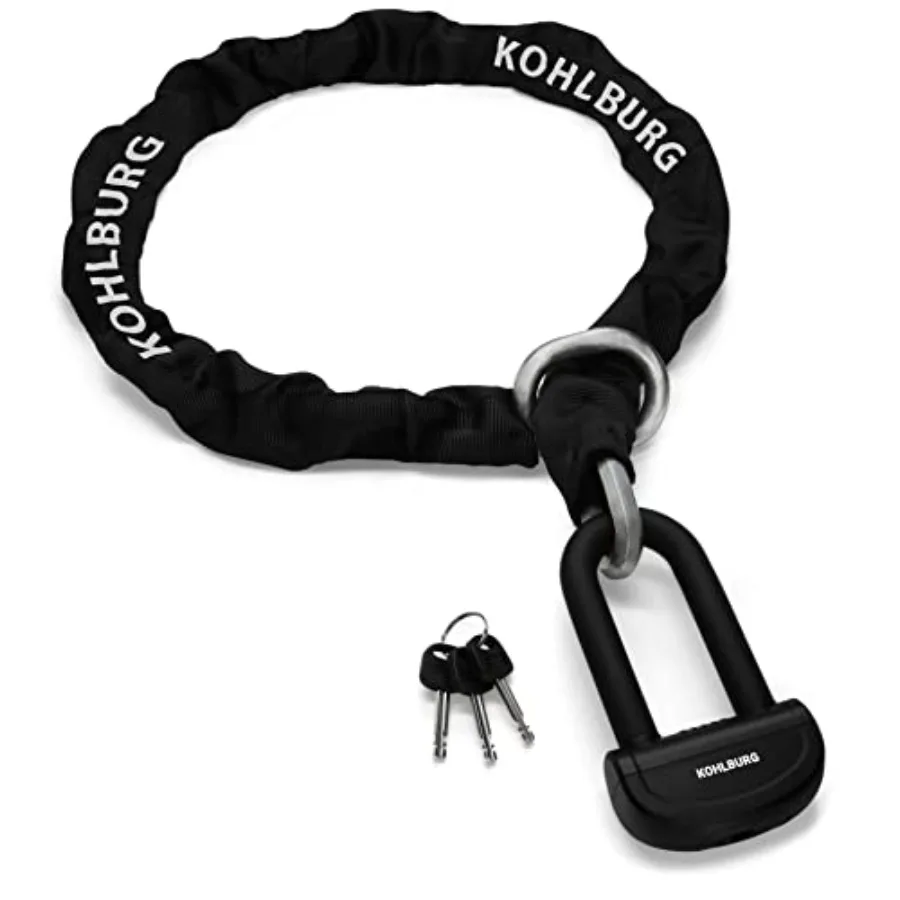 

KOHLBURG 18 lbs Massive Motorcycle Security Chain Lock - 7 ft Long Heavy Duty Steel Chain 0.5 Anti-Theft Lock for Motorcycle Sc