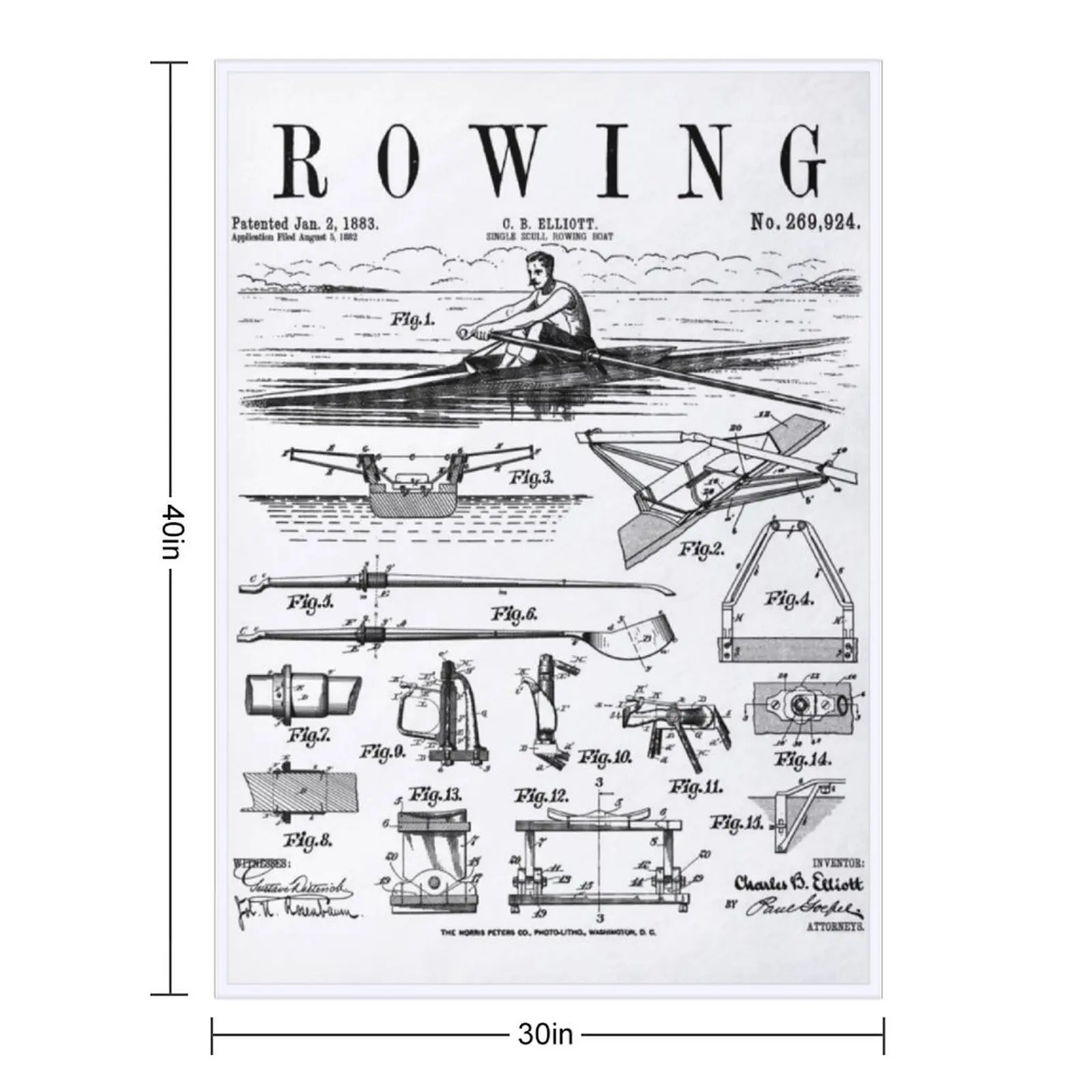 التجديف الرياضة التجديف سكولينج واحد الجمجمة قارب خمر براءات رمي بطانية فاخرة رشاقته الفاخرة الزخارف البطانيات المخصصة #3