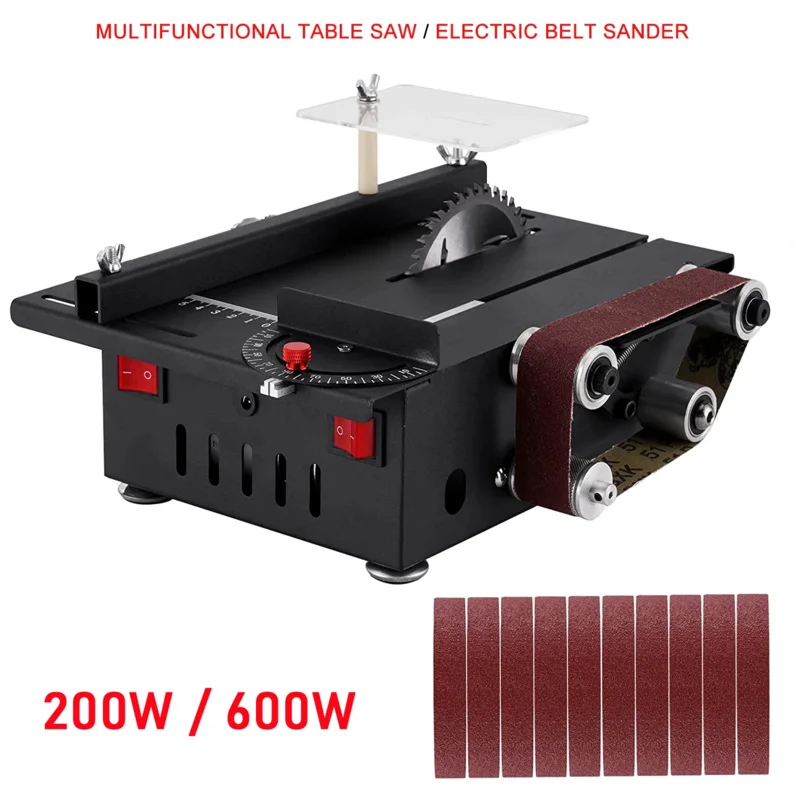 

Mini Multifunctional Table Saw Electric Cutting Machine Woodworking Model Chainsaw Desktop miniature Belt sander Grinding Tool