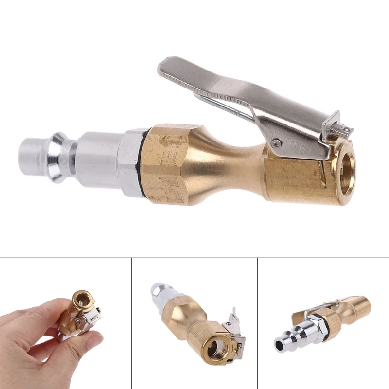 1pcs Hot Sale  Heavy DutyBrass Air Chuck Open Flow Tire Chuck 1/4 Female NPT Connect Adapter