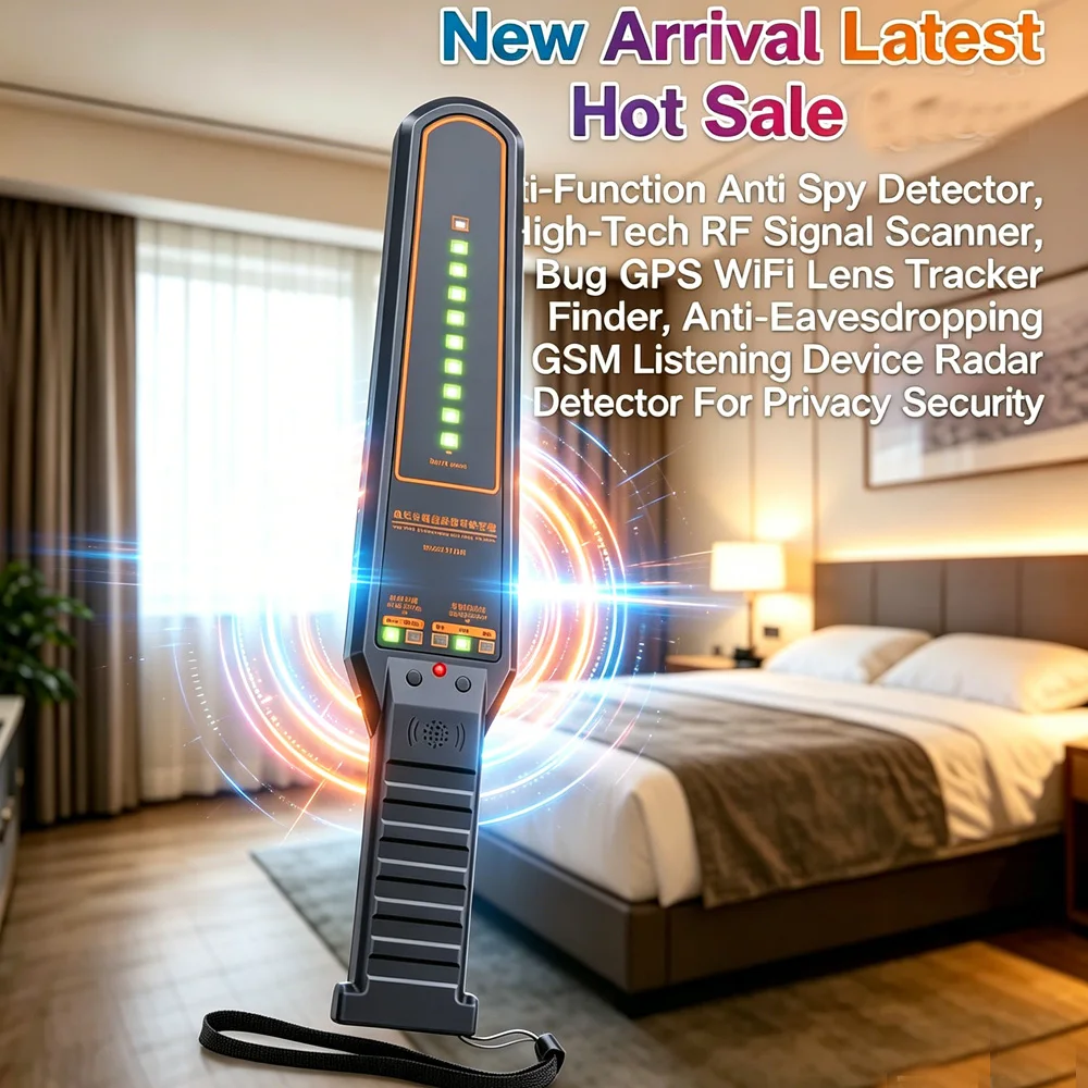TC-999 Handheld RF Signal Detector, Anti-Spy GPS Tracker & Hidden Camera Finder, Bug Detector for Privacy Protection