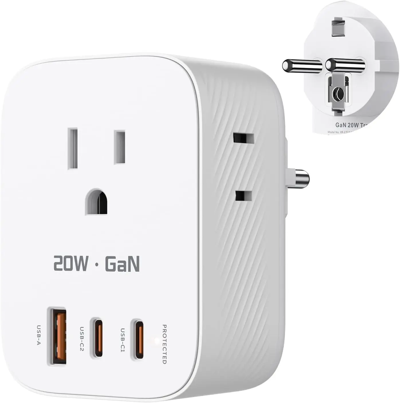 

European Travel Plug Pter, Gan 20W Type E/F Power Plug, With 3 Ac Outlets, 2 Usb C & 1 Usb A Port, Travel Entials For Us To