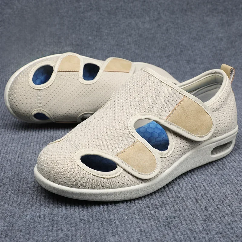 XIHAHA Mom Dad Shoes Casual Sandals Orthopedics Wide Feet Swollen Shoe Thumb Eversion Adjusting Soft Comfortable Diabetic Shoes