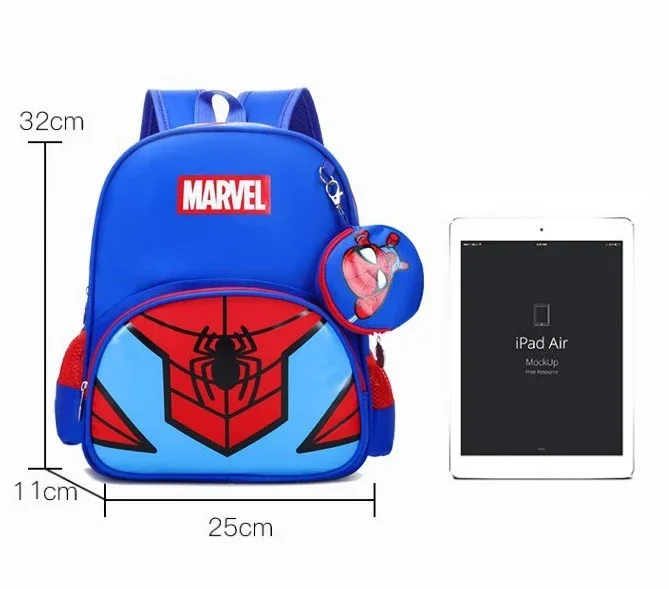 Disney Kids Cartoon Avengers Spider-Man Captain America  Backpack Schoolbag Girls Princess Sofia Backpack Primary Schoolbag