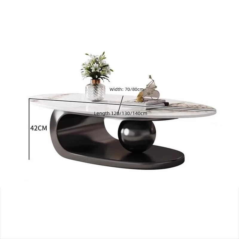 #j.Nordic Coffee Tables Home Sofa Side Table Combination Creative Living Room Furniture High-end Metal Base Center Table⌁