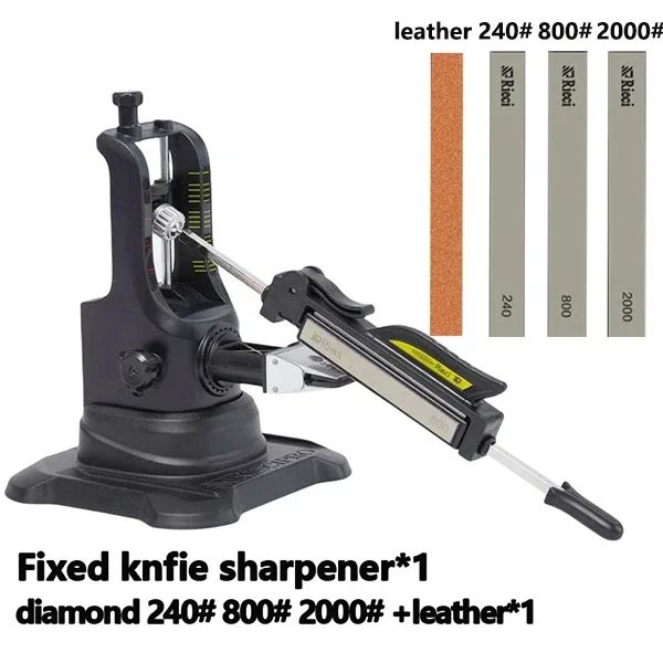 NONE Ruixin Pro III Messerschärfer Update Chefs Professionelles schärfendes Messerschärfsystem für die Küche Fixwinkel 4 Schleifsteine Apex 5