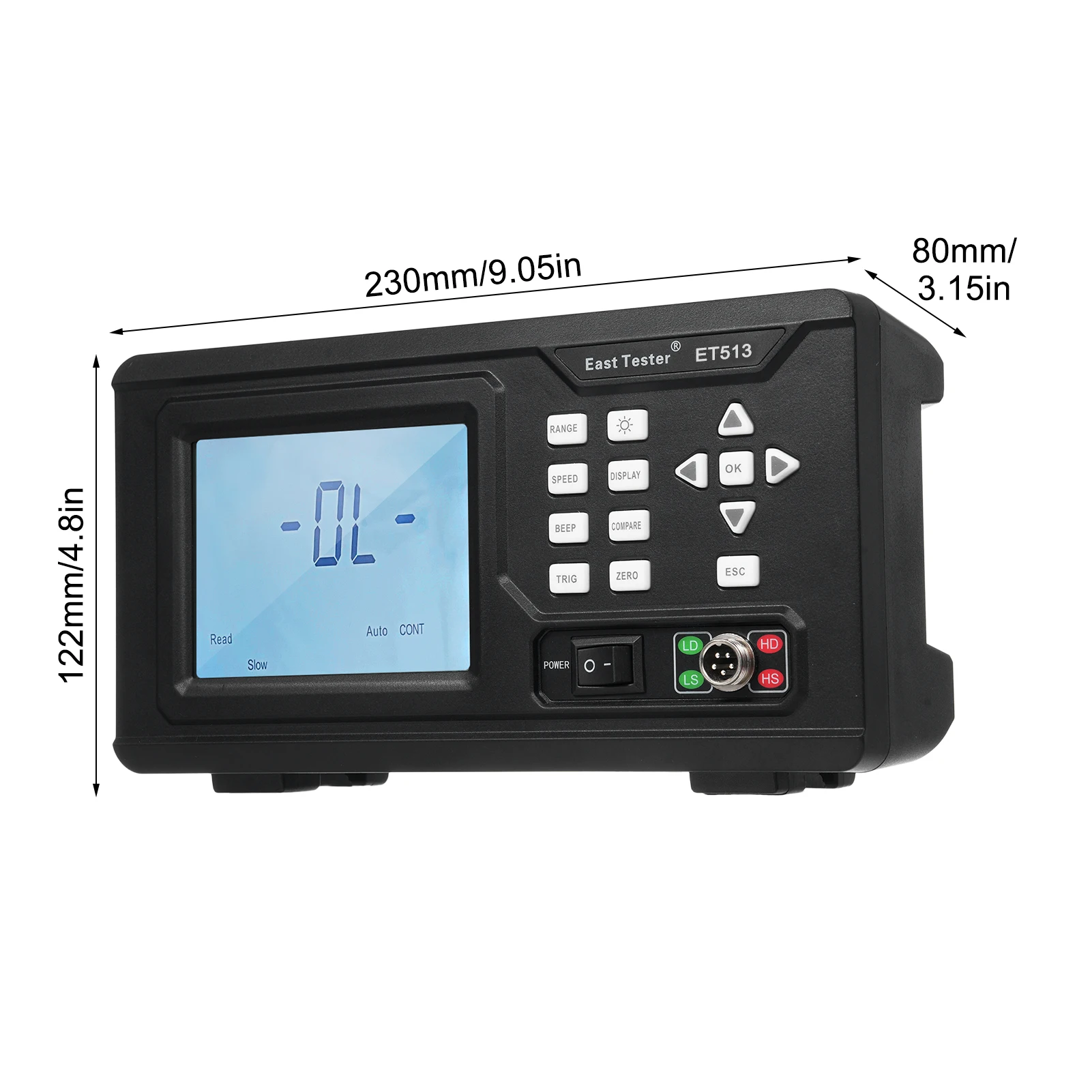 East Tester ET513 DC Low Resistance Tester Portable Milliohm Meter Microresistance Tester Low Resistance Tester Direct Current