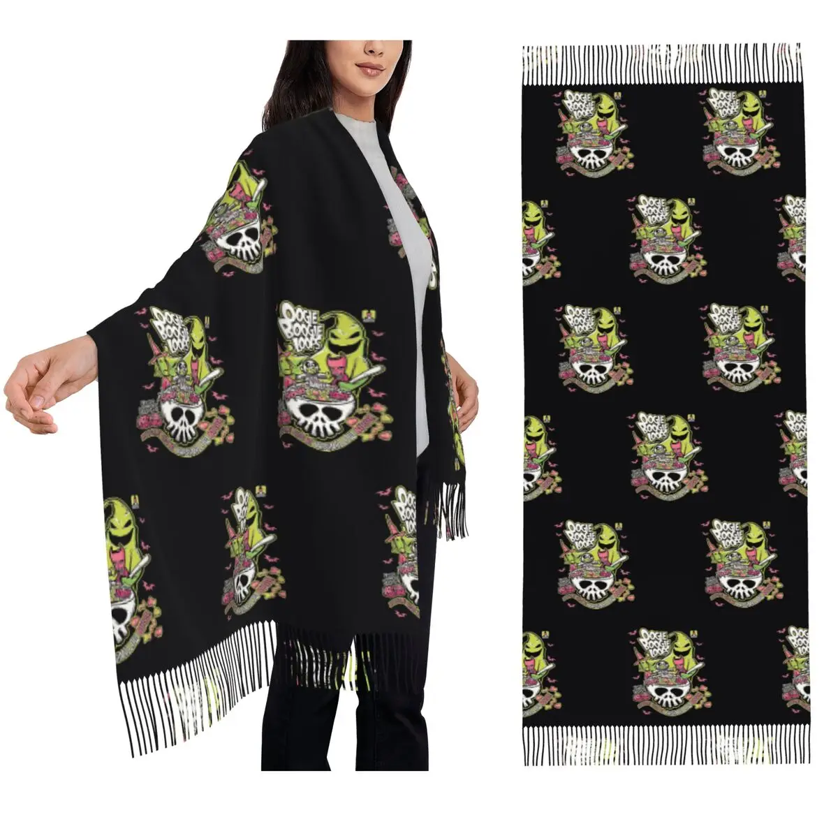 

Oogie Boogie Scarf Tassel Scarves for Women Soft Warm Shawls and Wraps Large Fall Winter Shawl Wrap