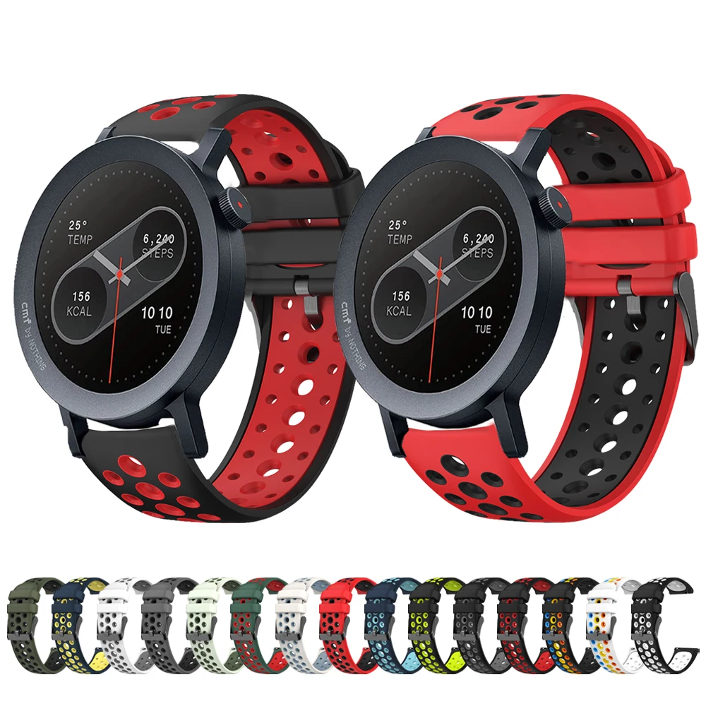 حزام سيليكون 22 مم متوافق مع ساعة CMF الذكية Pro 2 1 سوار بإبزيم كلاسيكي ناعم وخفيف الوزن لساعة CMF Pro 1 2 Band