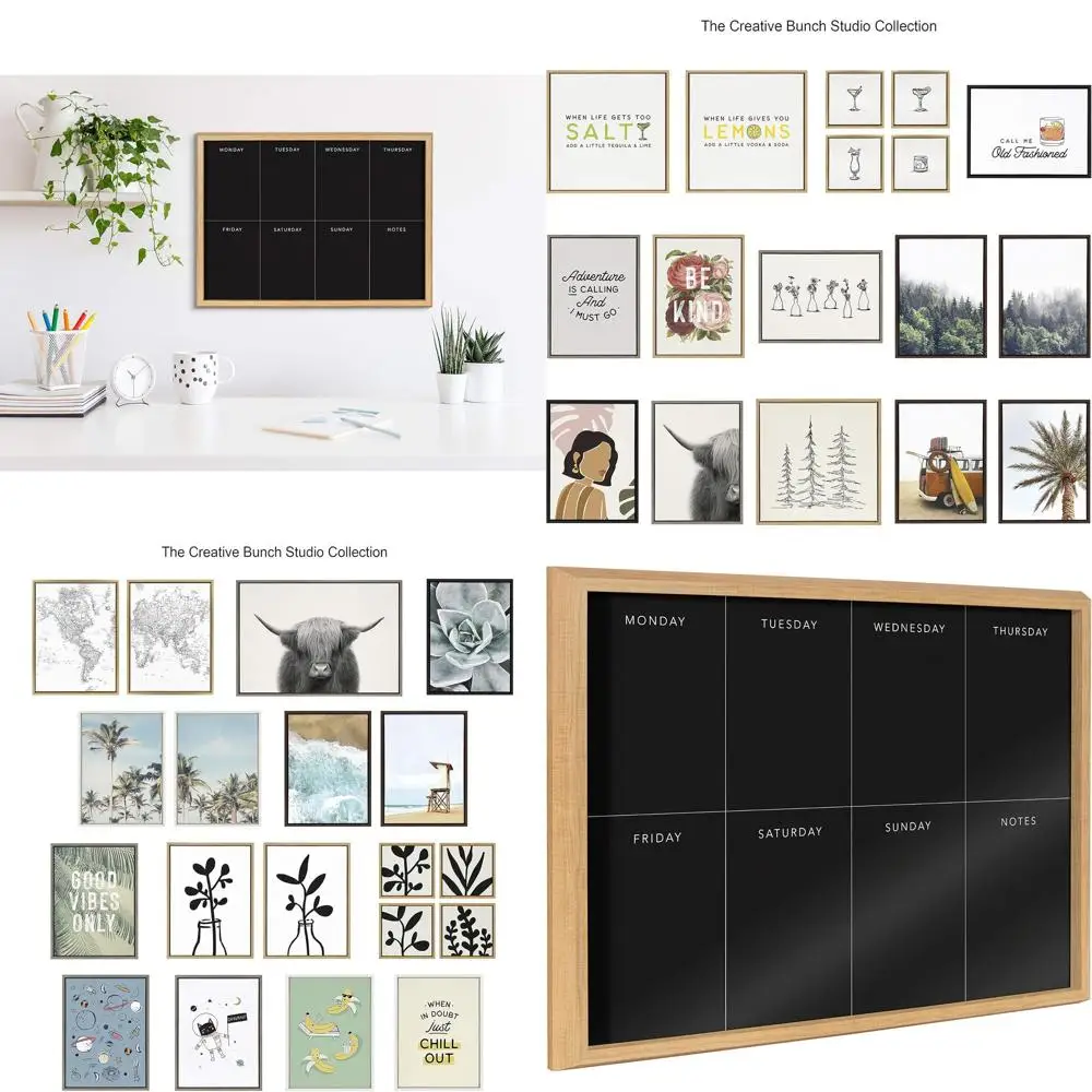 

Доска для сухого стирания из натурального стекла в рамке 18x24 дюйма — настенный декор от The Creative Bunch Studio