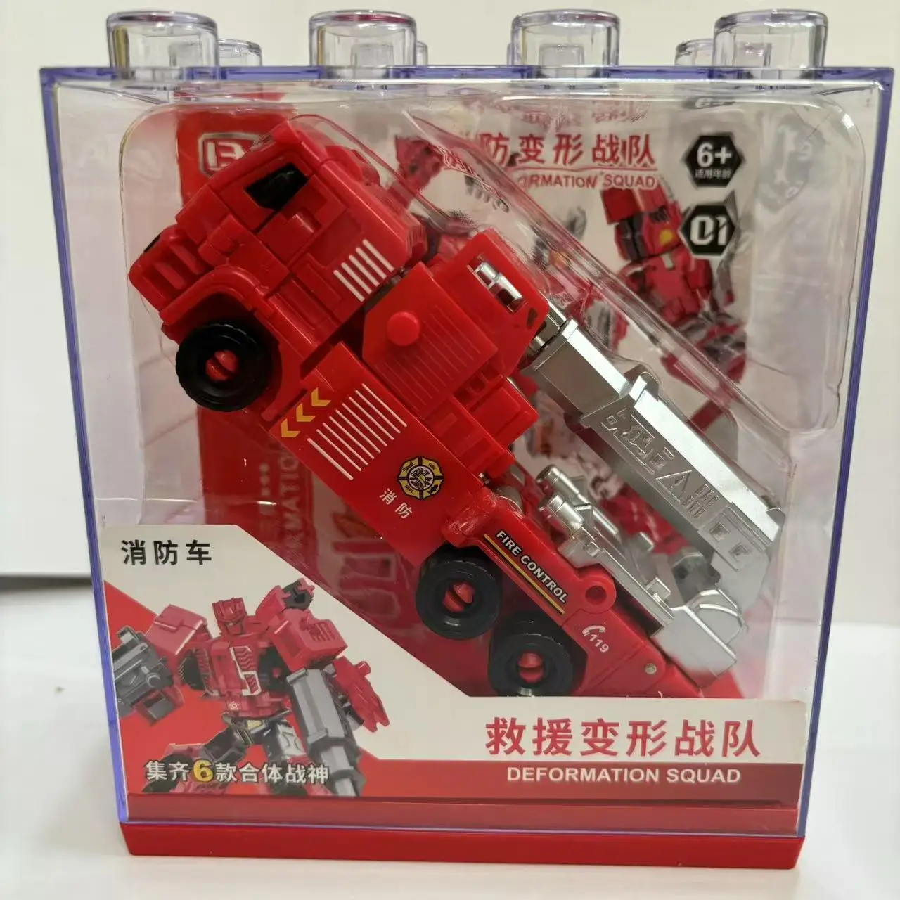 Transformation Feuerwehr Roboter Spielzeug Set Sechs-in-Eins Montage erforderlich Kombinieren Mecha Action Figur Modell Kinder Spielzeug Geschenke