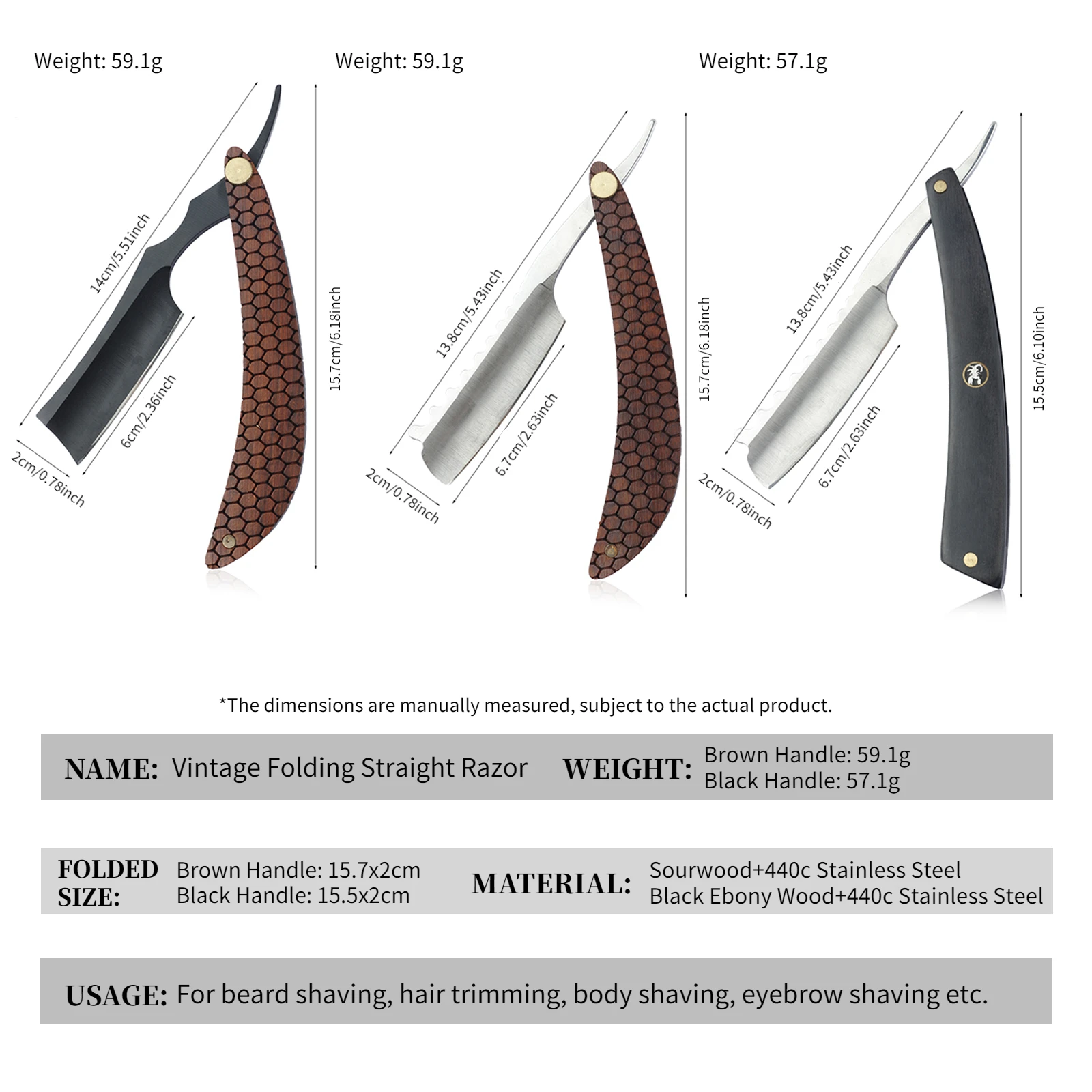 Neue Art Holz Griff Barber Rasierer Für Männer Vintage Edelstahl Klapp Rasieren Rasiermesser Salon Haar Entfernung Werkzeuge