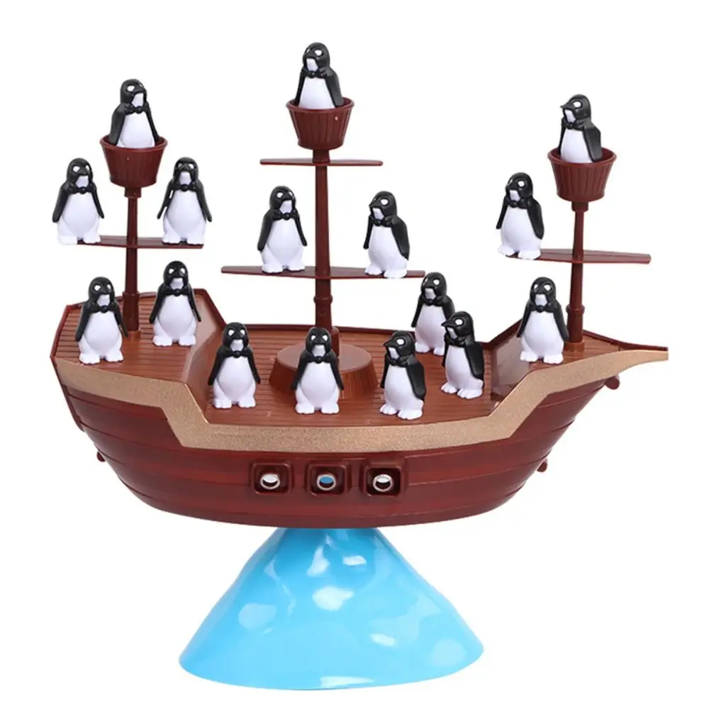 

1 set Educational Penguin Pirate Ship Balance Game Interactive Parent-child Pirate Boat Game Toy Learning Balancing