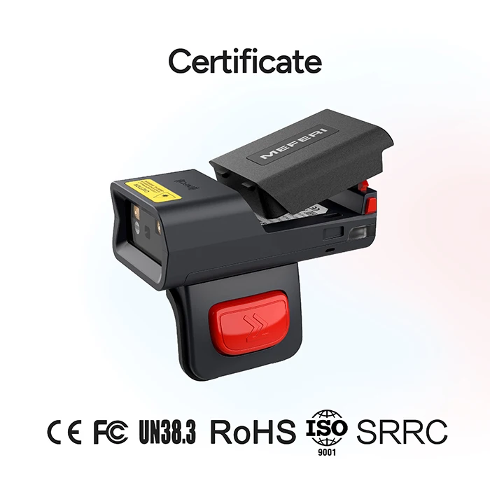 MS300R NFC Wireless vivavoce piccolo scanner indossabile scanner da dito portatile mini scanner di codici a barre ad anello per magazzino