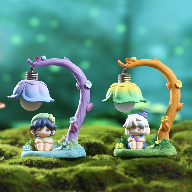 Genshin Impact Figures HuTao Klee Wendy Cute Cartoon Q Edition Model Pvc Statue Doll Luminous Ornament Gift Desktop Decoration