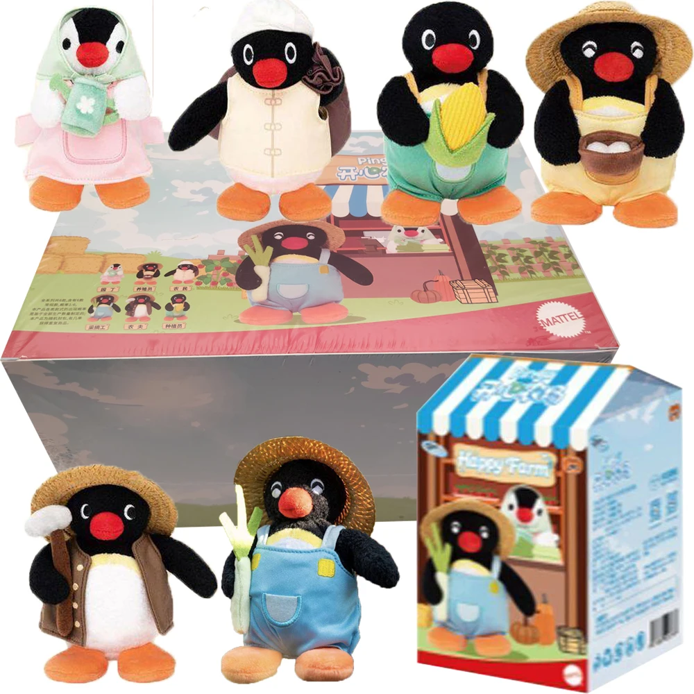 

Original Pingu Trendy Blind Box Happy Farm Series Cartoon Premium Collectible Model Decoration Toys Desktop Display Kids Gifts