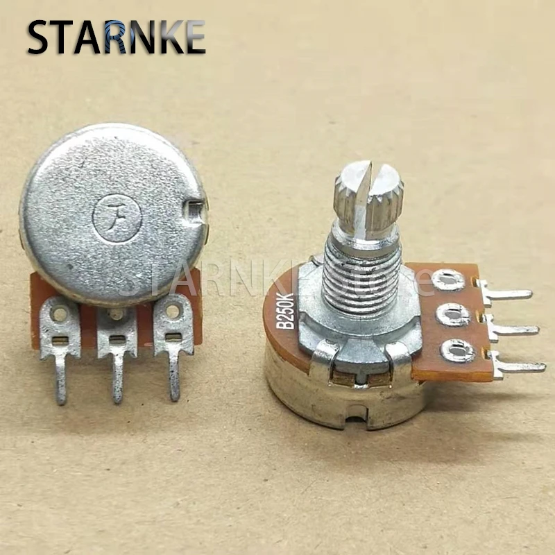 5PCS 16 Type Single 3Pins Potentiometer B250K Audio/speaker/amplifier Volume Potentiometer Handle Length 13MM