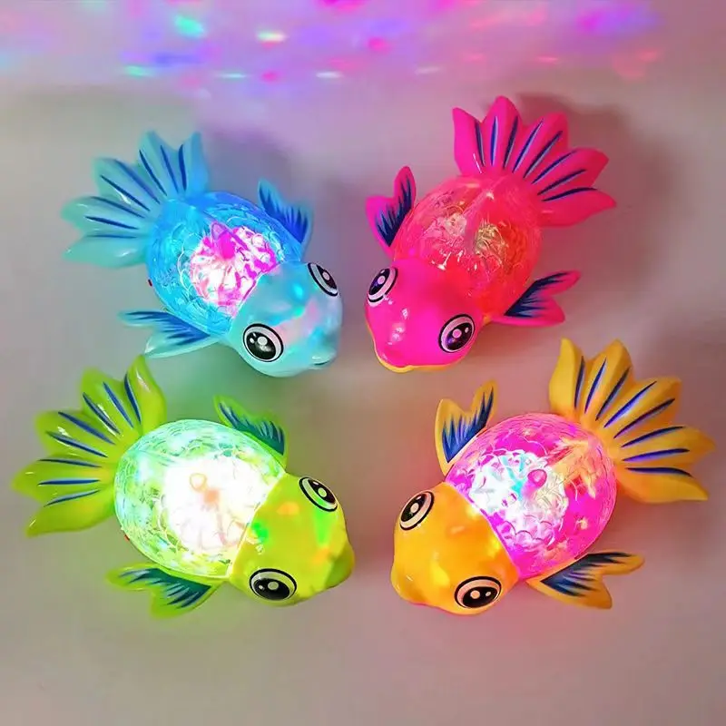 Children's Flashing Electric Rope Pulling Goldfish Piggy Toys Light-up Musical Toys Funny Light-up Toys Kids Educational Toys