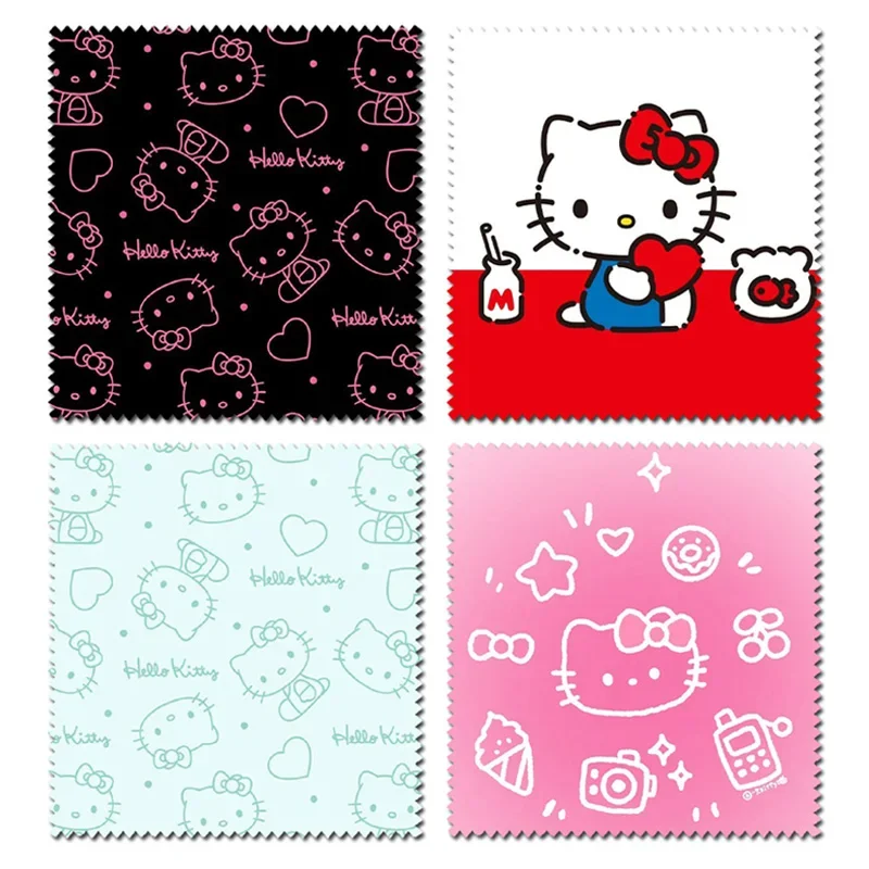 Kawaii Hello Kitty Cartoon Glasses Cleaner Microfiber Cleaning Cloth for Glasses Cloth Lens Phone Screen Cleaning Wipes Gift