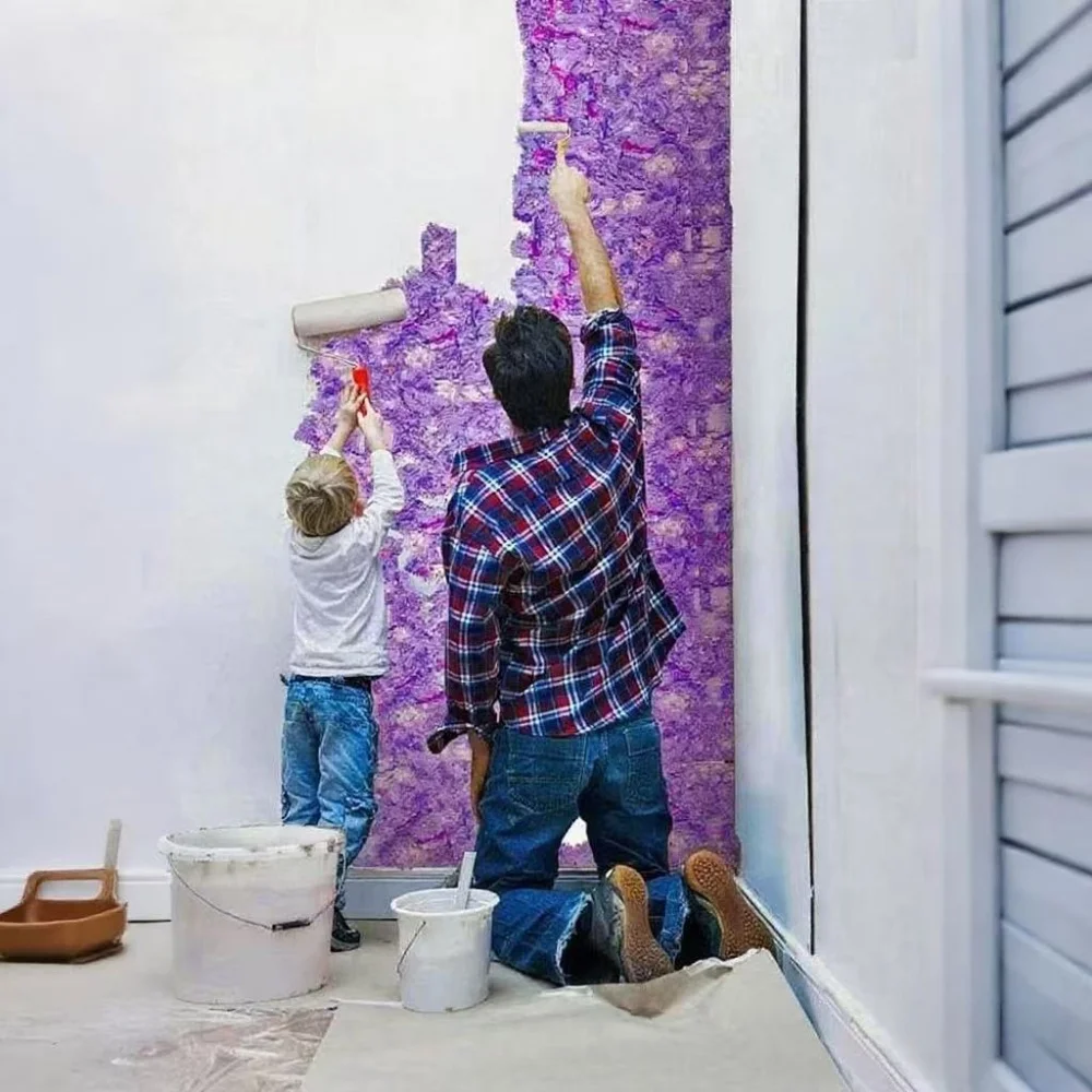 Ropa de pared de fibra vegetal, pegamento duradero para plantas en polvo, barro para pared, absorbe el ruido, revestimiento de aislamiento térmico, revestimiento de paredes, papel tapiz líquido