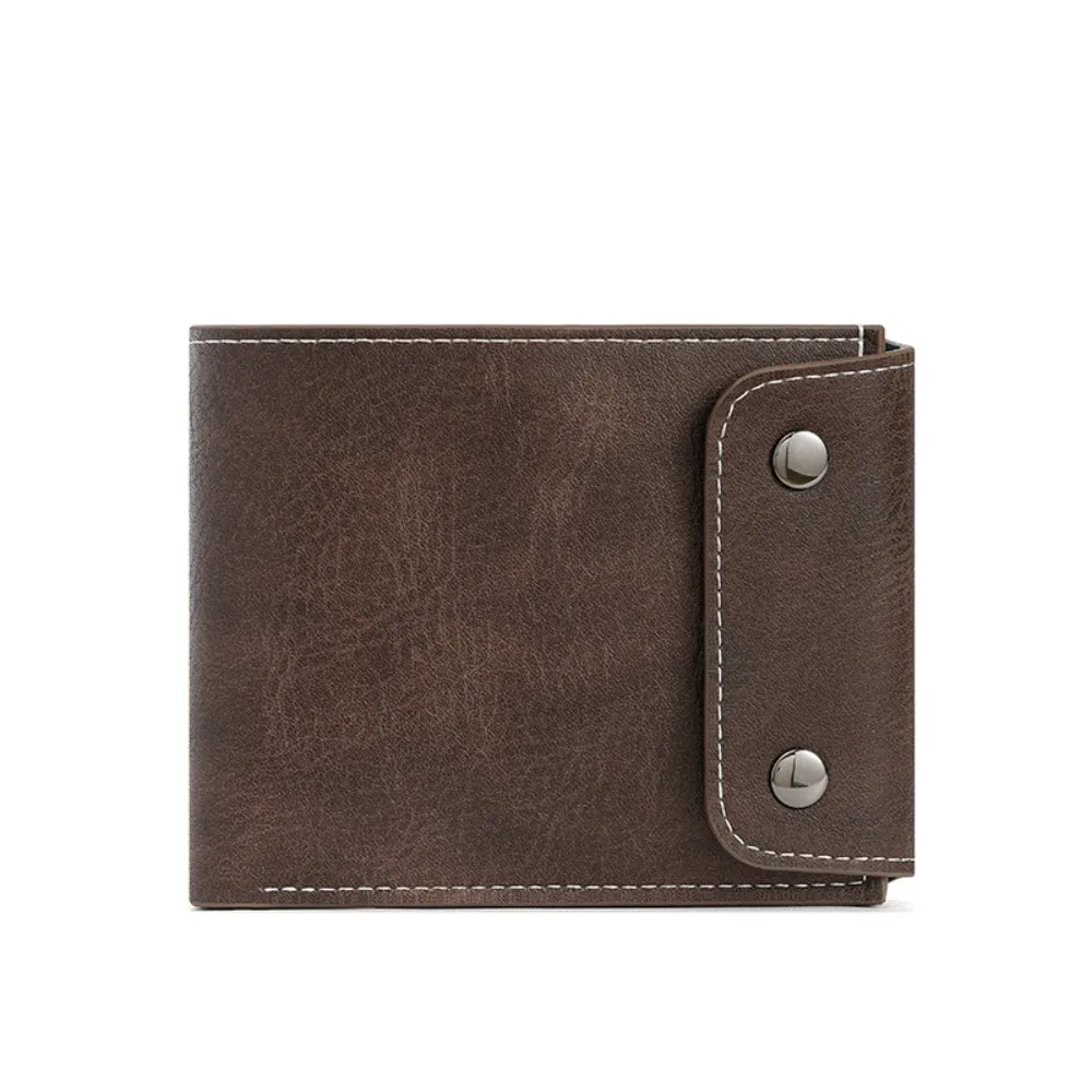 

Portable Business Men's Short Wallet Cash Bag Pu Leather Male Bifold Wallet Casual Solid Color Credit Card Holder Travel