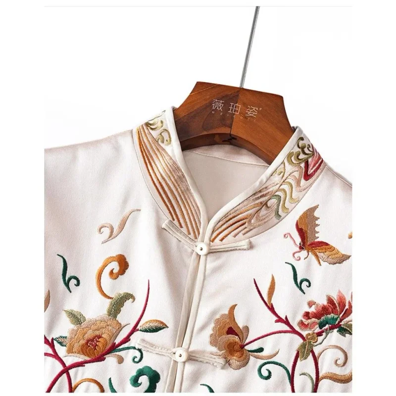 Women's Jackets Women Vest New Outerwear Phoenix Embroidered Vest Jacket Women's Waistcoat Chinese Tang Suit Buckle top Jacket