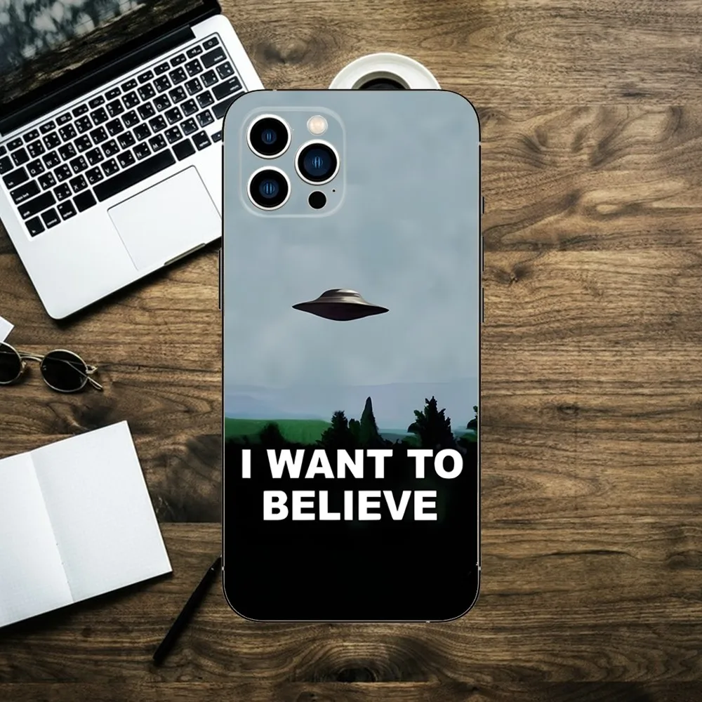 UFO TOP SECRET x-files Phone Case For Apple iPhone 15,14,13,12,11,XS,XR,X,8,7,Pro,Max,Plus,mini Silicone Black Cover