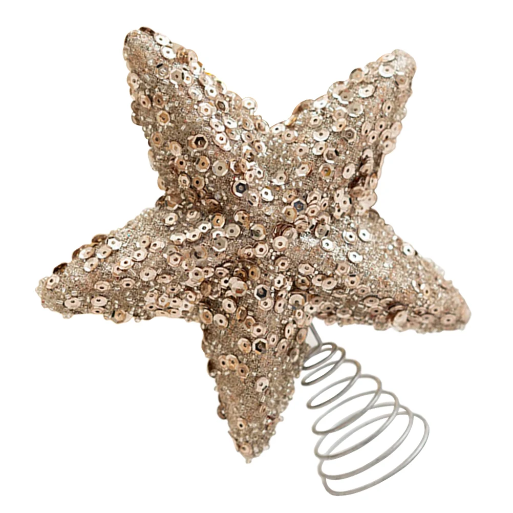 

Christmas Tree Top Star Toppers Ornaments Decoration Lightweight Creative Xmas for Mini Hollow